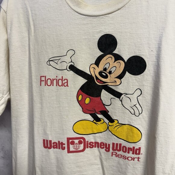 Vintag 80s Walt Disney World Resort Florida T Shirt XL 20.5x25.5 White USA - Picture 3 of 14